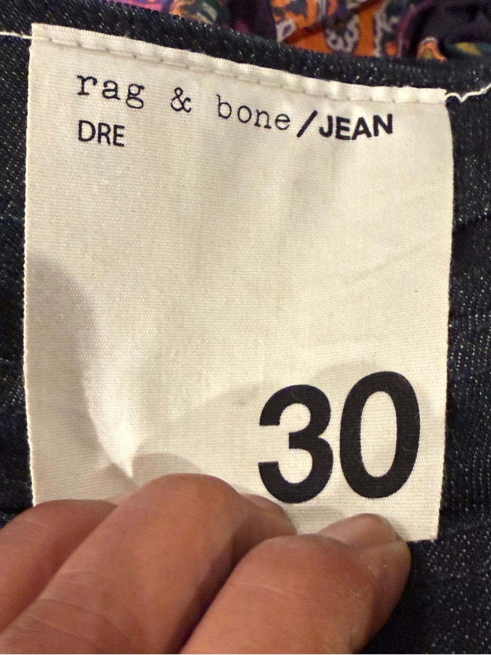 Rag & Bone DRE Jeans in Dark Indigo Blue. Waist 17”. Rise 10”. Inseam 30” - Picture 5 of 5